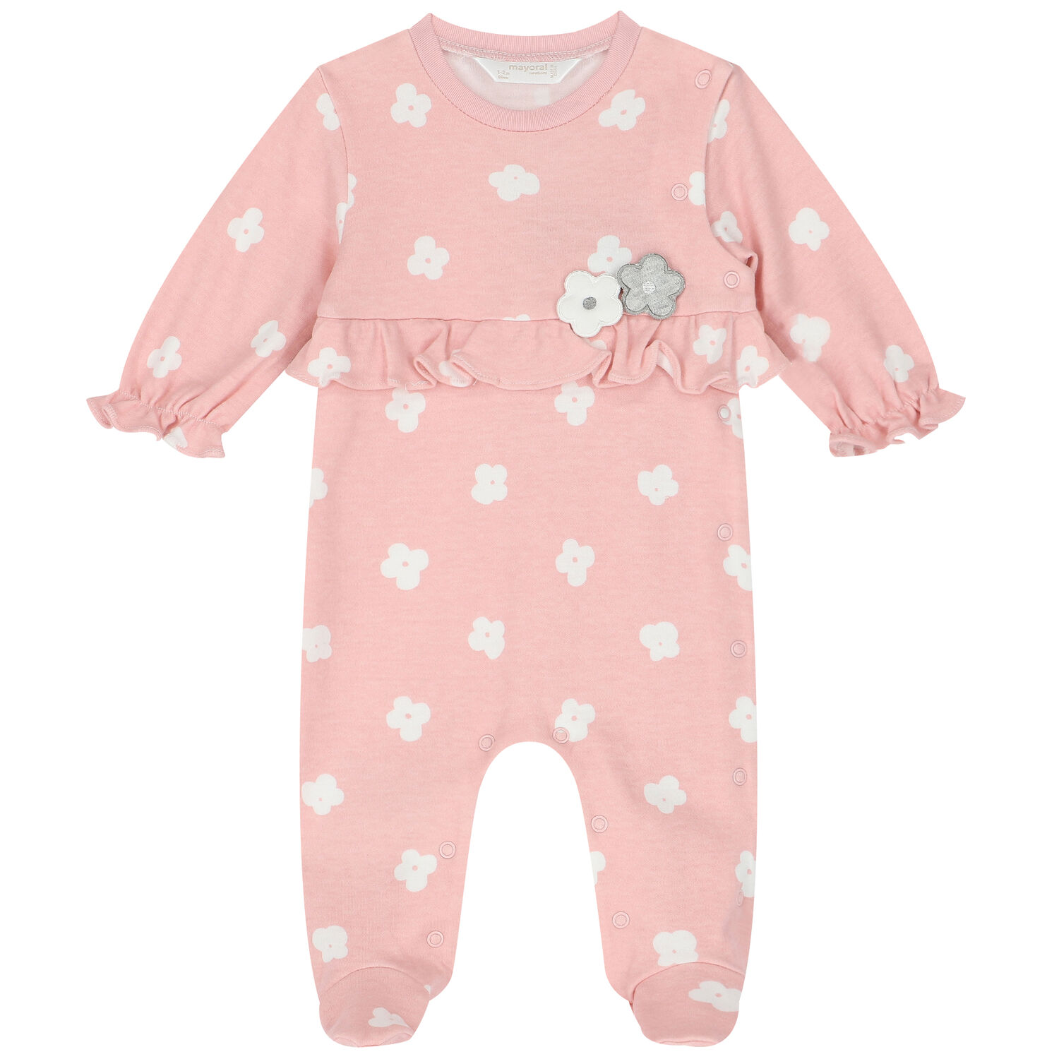 Baby Girls Pink & White Babygrows ( 2-Pack ), 2, hi-res